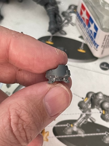 A foot piece from the Armiger kit with the toes cut off and filed.